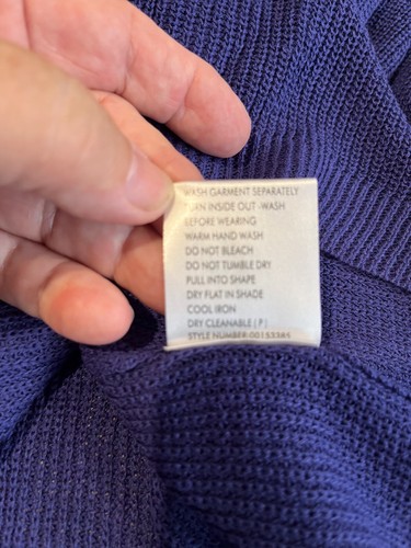 Autograph Jumper Size L Purple/Blue Colour V Neck 3/4 Sleeve Viscose/Linen NWT - Picture 7 of 8