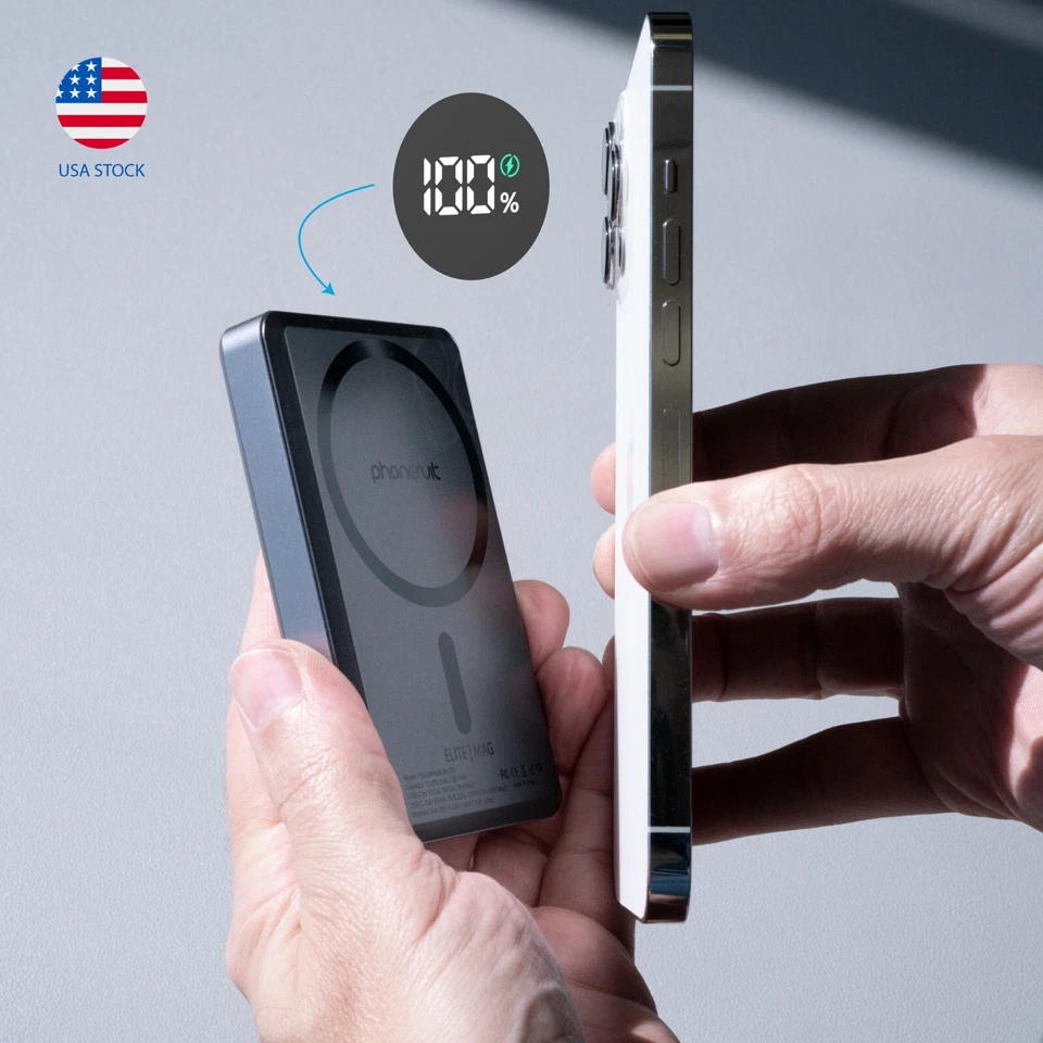 Banco de alimentación cargador portátil MagSafe Slim 10.000 mAh | Pantalla LCD | Apple iPhone Foto 3 de 4