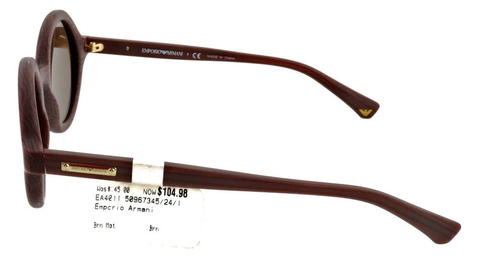 New EMPORIO ARMANI EA4011 5096/73 45mm Dark Woodgrain Panto Sunglasses Unisex - Image 3 of 4