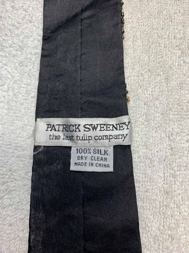 CORBATA SWEENEY VINTAGE NIÑOS AÑOS 40-70 MODA DIVERTIDA NEGRA CON CUENTAS ARTE 2,75X 53 Foto 4 de 4