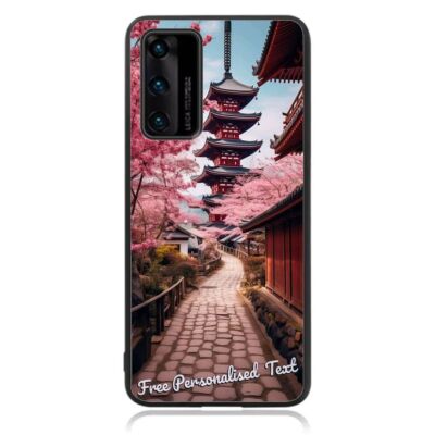 Personalised Text Back Case For Huawei Phone Series Japan Sakura Cherry Blossom