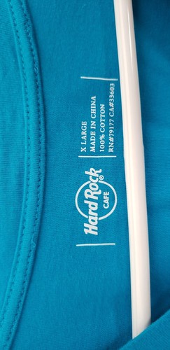 T-shirt stile vintage Hard Rock Cafe Las Vegas nuova con etichetta taglia XL turchese acqua - Foto 3 di 4