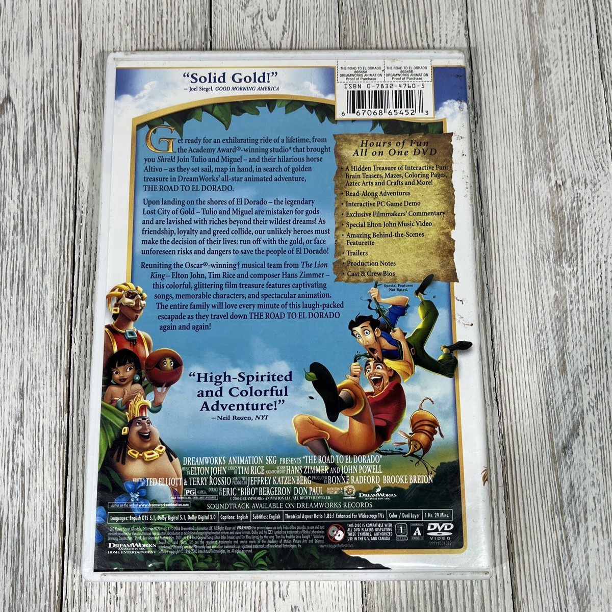 The Road To El Dorado (DVD, 2000, Widescreen) | eBay