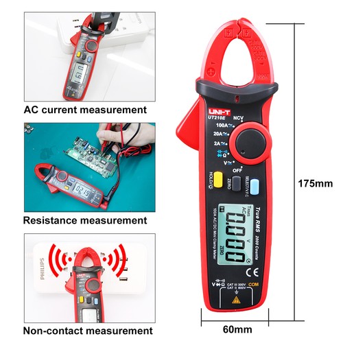 UNI-T UT210E 100A 600V AC DC Digital Clamp Meter Multimeter True RMS VFC NCV - Picture 5 of 7