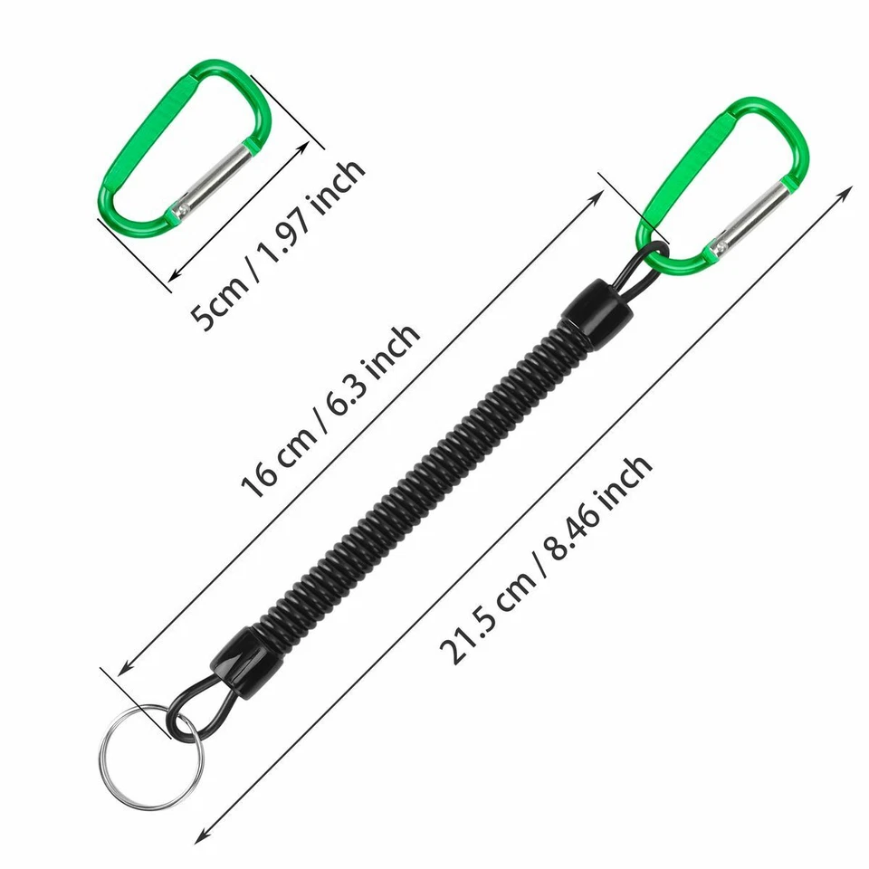 Выдвижной спиральный рыболовный ремень безопасности веревки привязи захватов стержней кемпинг инструмент - Изображение 2 из 4
