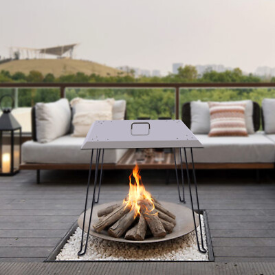Fire Pit Heat Deflector Outdoor Fire Pit Cover Stainless Steel