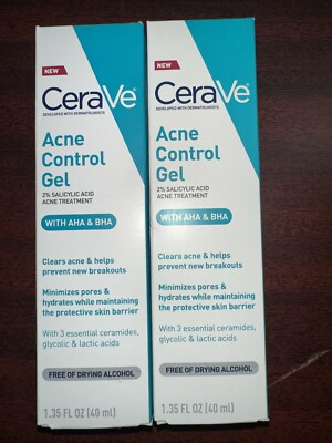 (2) Cerave Acne Control Gel 2% Salicylic Acid 1.35/oz EXP 1/2028