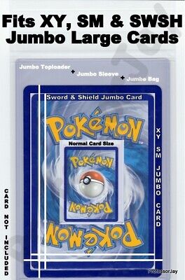 Pokémon Cards 5 PACK JUMBO OVERSIZED EMPTY TOPLOADER + SLEEVES + BAG PHOTOS  TCG