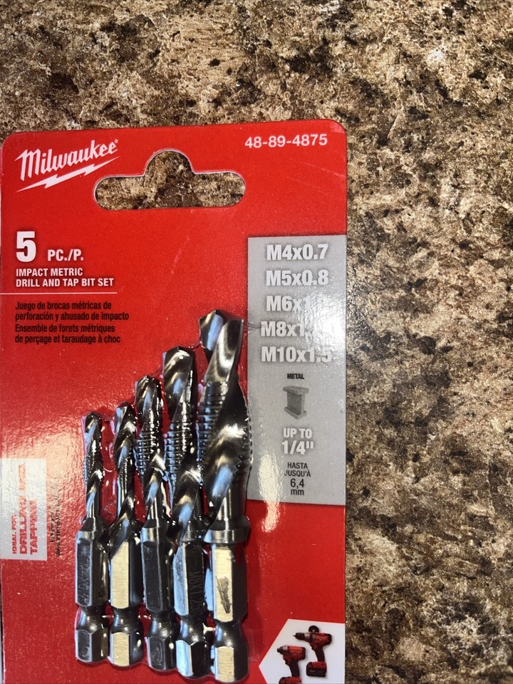 Milwaukee SHOCKWAVE Metric Impact Drill Tap Set 5 Piece (48894875