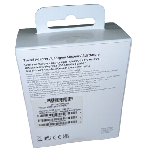 Official Branded Samsung 25W Adaptive Fast PD Charger (with USB-C cable) - White - Picture 8 of 8