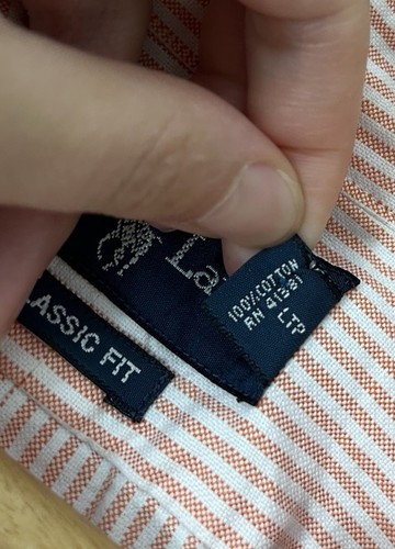 Ralph Lauren manica corta uomo grande a righe colore arancione bianco pony - Foto 6 di 8