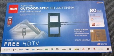 RCA  ANT850E Amplified Outdoor/Attic HD Antenna Multi-Directional NIB