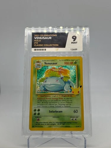 Pokemon TCG Venusaur 15/102 Celebrations Graded ACE 9