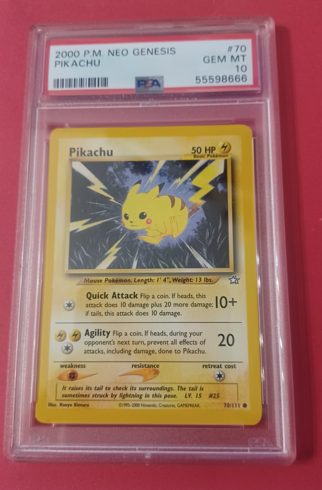 PSA 10 2000 P.M. Neo Genesis Pikachu #70 Pokemon