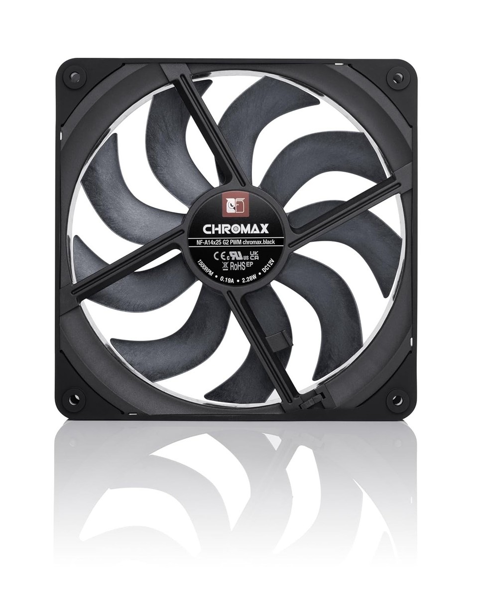 NF-A14x25 G2 PWM chromax.Black, -Quality Quiet 140mm PC Fan Black