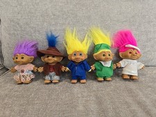 Lot of 5 1991 Vintage Treasure Trolls w/Wishstone ACE Novelty