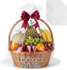 Large Cellophane Wrap For Baskets 8PCS 30X40 In