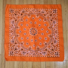 Vintage Hav A Hank Bandana 15187 Cotton Bright Orange USA 20 x 20