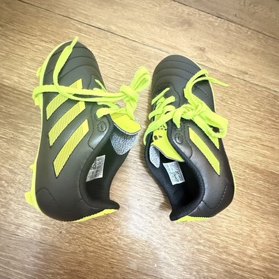 Adidas Goletto Football Boots Black & Green Moulded Studs FG Boys Size US 12K