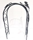 Miniature Dollhouse Halloween Village Black Metal Garden Trellis With Bat 1:12 — photo 1