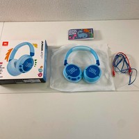 JBL Junior 470NC Bluetooth On-Ear Headphones ANC Mic Volume Limit Blue