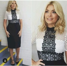 Zara Lace Collar Pencil Knee Length Dress Size XS Ref 4437 058 RRP £49.99