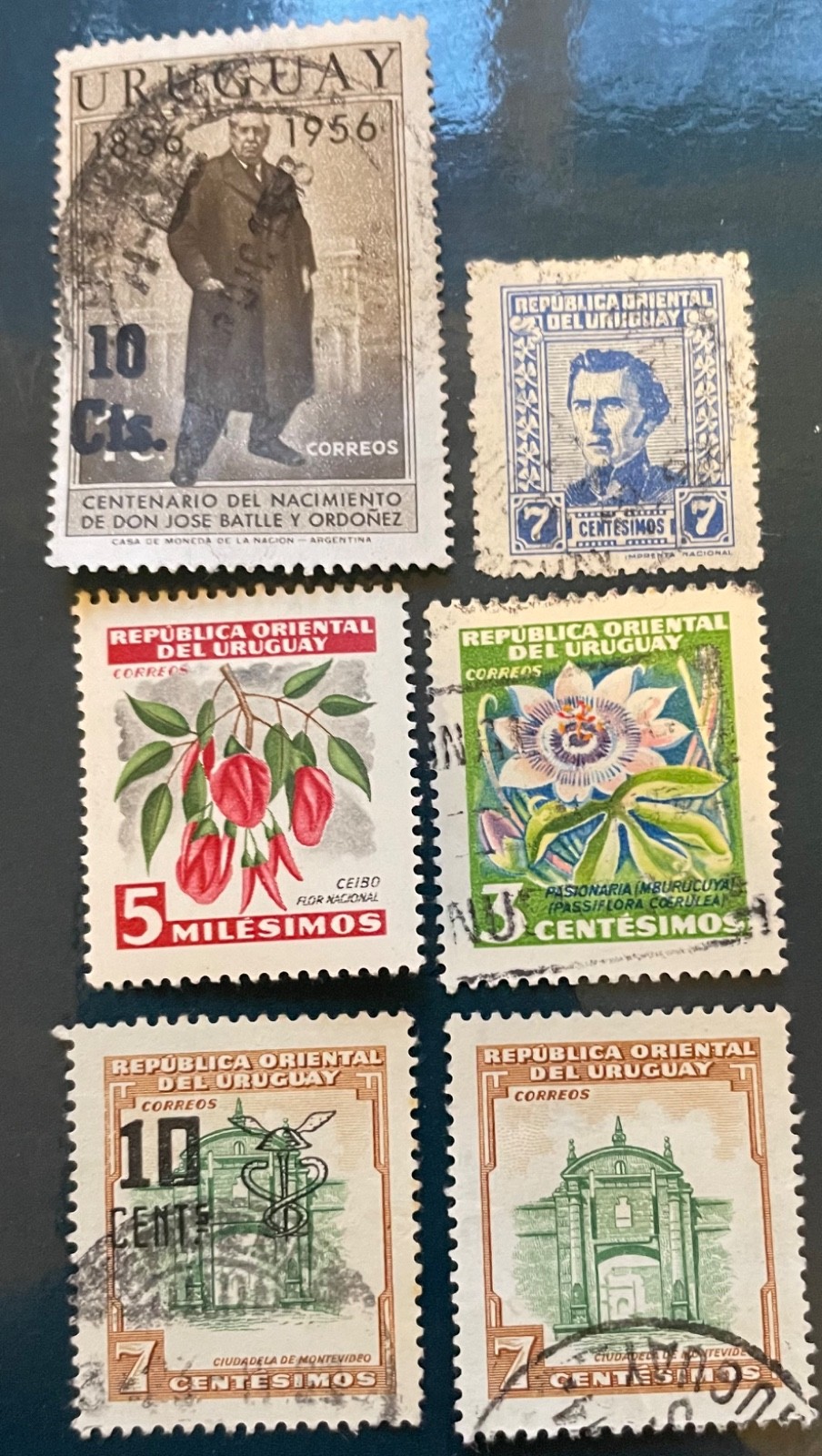 URUGUAY postage stamps lot of 6 different old