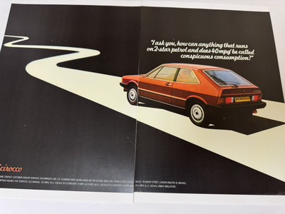 New Print Classic Mk1 VW Scirocco GLS Magazine Advert Man Cave Wall Art Retro