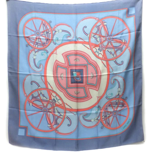 Used Hermes Carre 90 Washington'S Carriage/George Carriage Scarf Silk 100 Light
