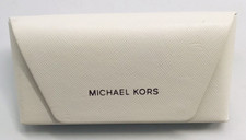 MICHAEL KORS Eyeglass Sunglass White Faux Leather Case 6.5" Long 2.25" Tall
