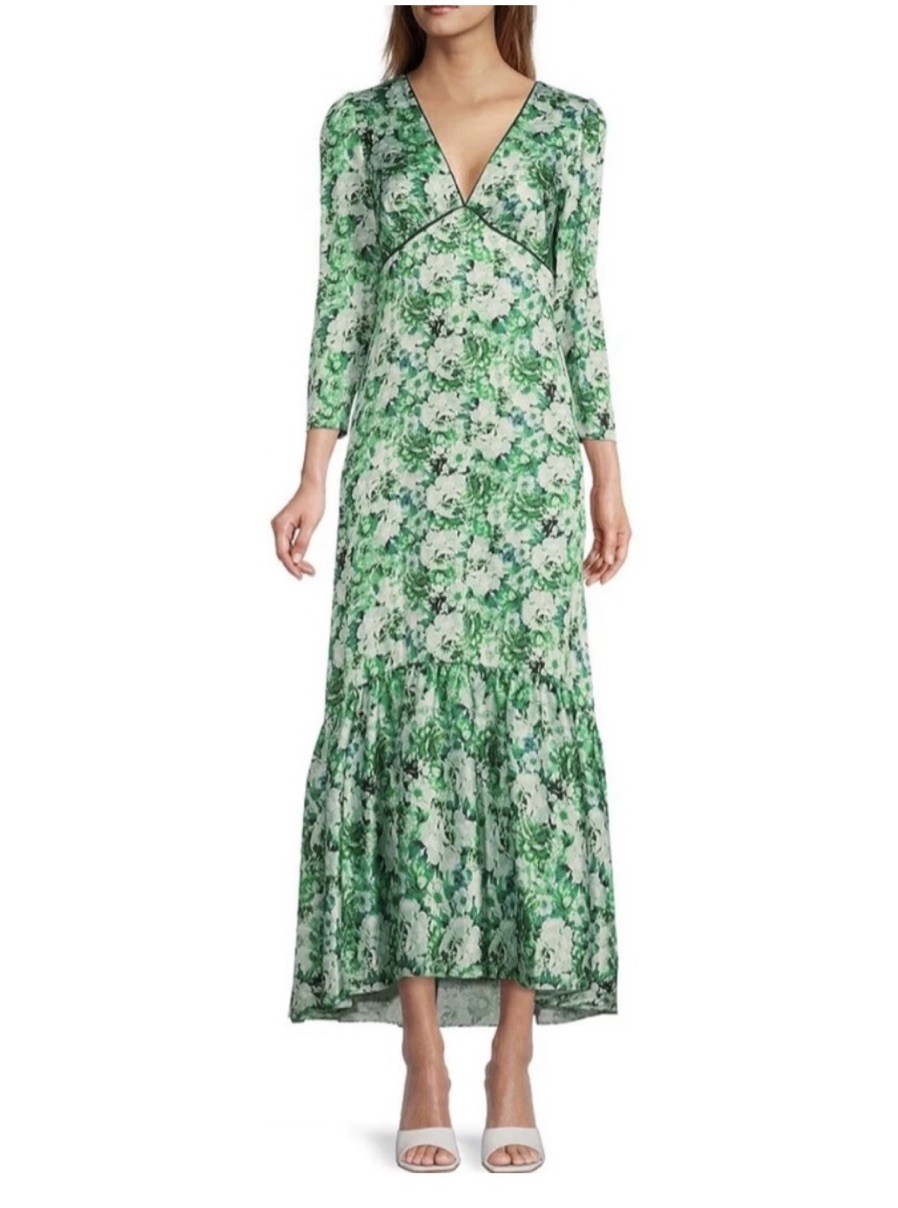 ANTONIO MELANI Kimberly Whitman Celia Long Puff Shoulder, Maxi Dress. Size 8