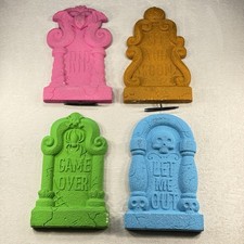 4 Piece Styrafoam 18 Inch Tombstone Props Scary Halloween Graveyard Decorations
