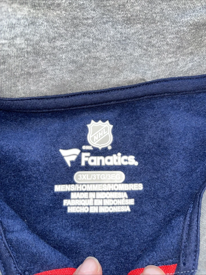 Fanatics New York Rangers 1/4 Zip Pullover Men’s 3 Blue Cotton/ Polyester - Image 2 of 4