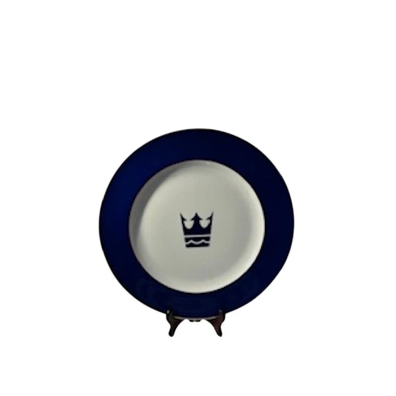 VTG Schonwald Germany 4 Large Dinner Plates 9194 Cobalt Blue Gold Rim Blue Crown - Image 4 of 4