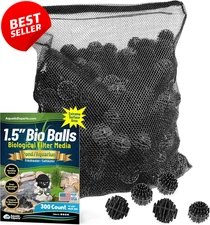 Bio Balls Filter Media 1.5 Inch 300 Count Pond Aquarium with Mesh Bag US