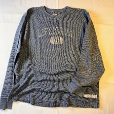 Life is Good Good Move Mens Blue Waffle Knit Thermal Long Sleeve Shirt Large