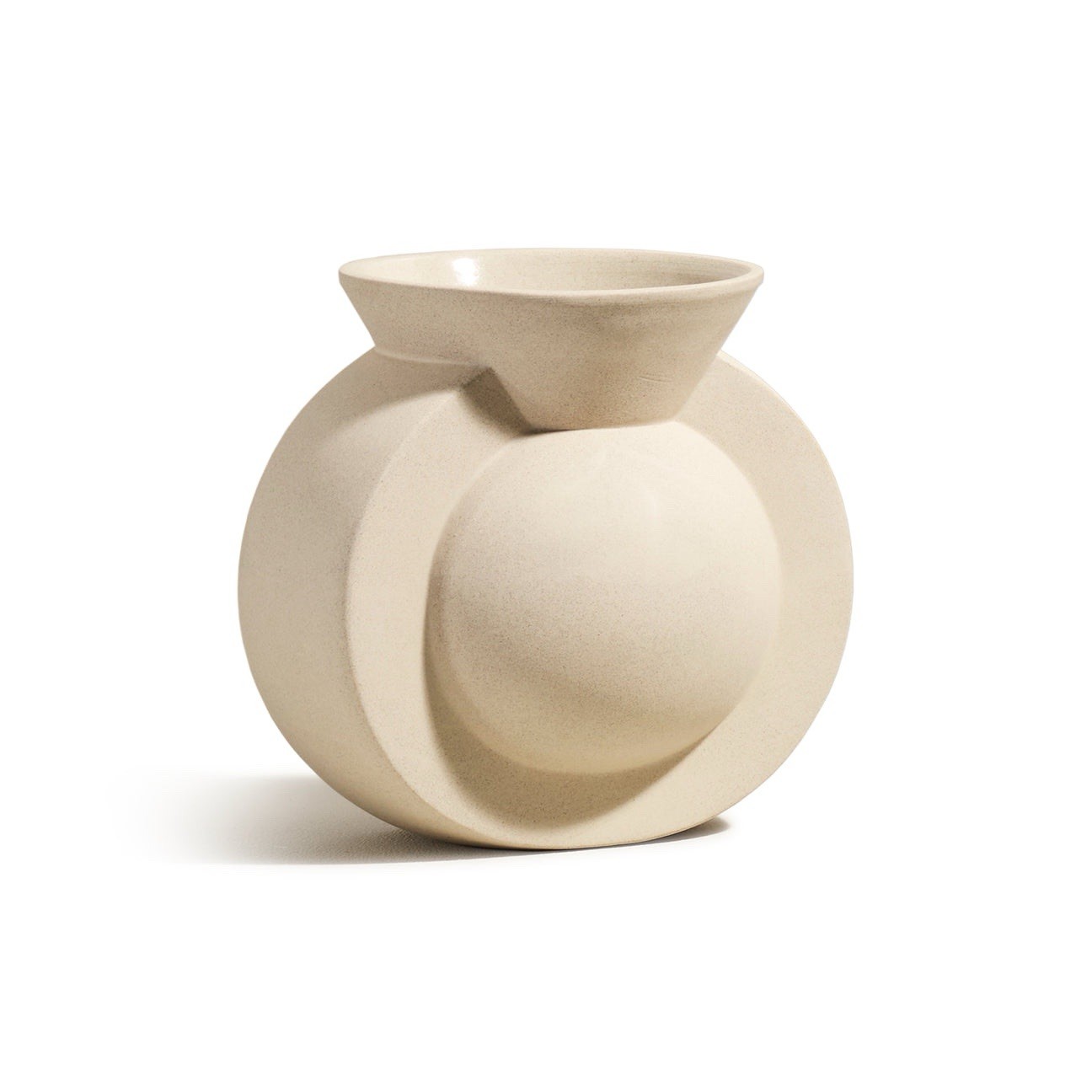 Rhea Ceramic  Vase Sand by Light + Ladder mSRP $70
