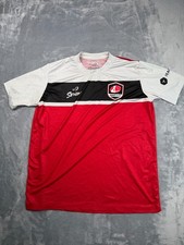 Kwik Goal FC Soccer Jersey Men Medium Cloud White Red Senda Stretch Short Sleeve