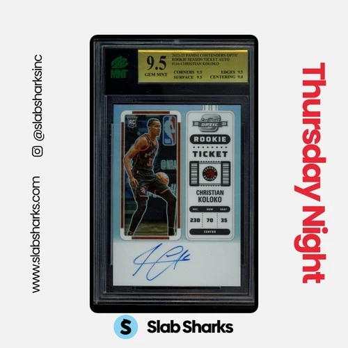 2022 PANINI CONTENDERS OPTIC #116 CHRISTIAN KOLOKO RC AUTO ROOKIE MNT 9.5