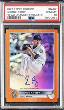 2022 TOPPS CHROME ROOKIE AUTO ORANGE REFRACTOR GEORGE KIRBY 13/25 PSA 10 AUTO