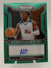 2022-23 Panini Prizm DP - College Penmanship Mike Okauru #CP-MOK Green Prizm AU
