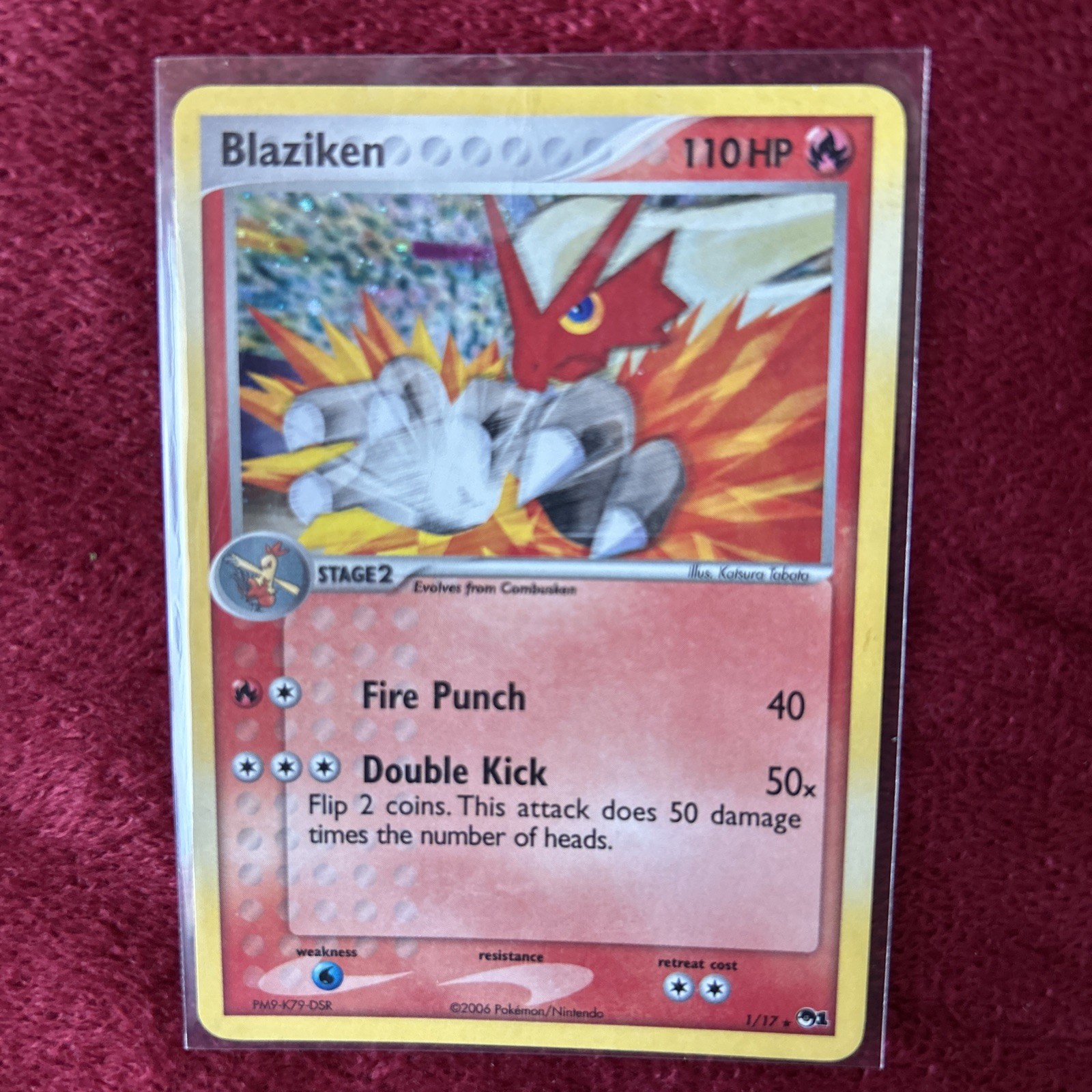 Blaziken HOLO RARE 1/17 Pop Series 1 Pokemon Card 2006 