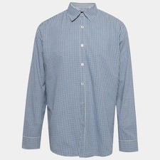 Boss By Hugo Boss BlueWhite Checkered Cotton Obert Regular Fit Shirt XL
