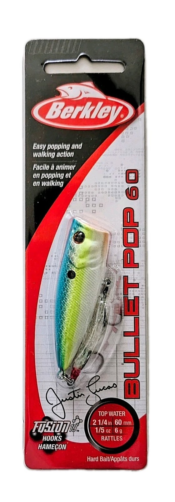 (Set of 5) Berkley Bullet Pop 60 Topwater Poppers 1/5 oz, 2-1/4" 5 Colors In Set - Image 14