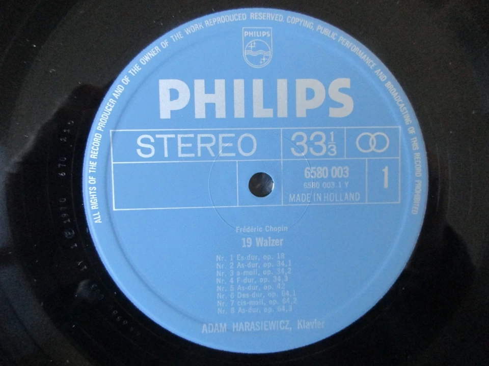Chopin - The 19 Waltzes / Adam Harasiewicz / Philips 6580 003 / Ed1 1970 NM/NM- - Image 2 of 3