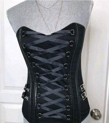 Frederick s Of Hollywood Rare Black Bustier Corset Shapewear Lingerie Size M