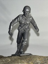 1963 Marx WW2 German Soldier 60mm Grey Excellent Condition VTG Army Men