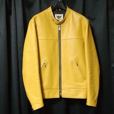 Lewis Leathers 666 Yellow Leather Rider Jacket Size 38 Vintage Excellent