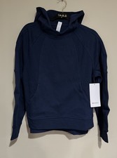NWT Lululemon XS/S Scuba Oversized Side Slit Hoodie Sweatshirt TRNV Blue 2/4/6/8