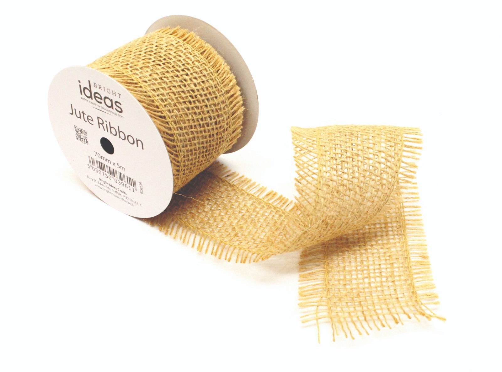 Jute Ribbon 70mm x5m roll, crafting and gift wrapping ribbon